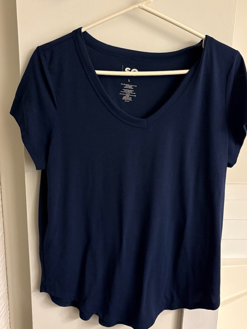 SO Navy V-Neck Short Sleeve Tee